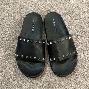 Black studded slides Madden sandals